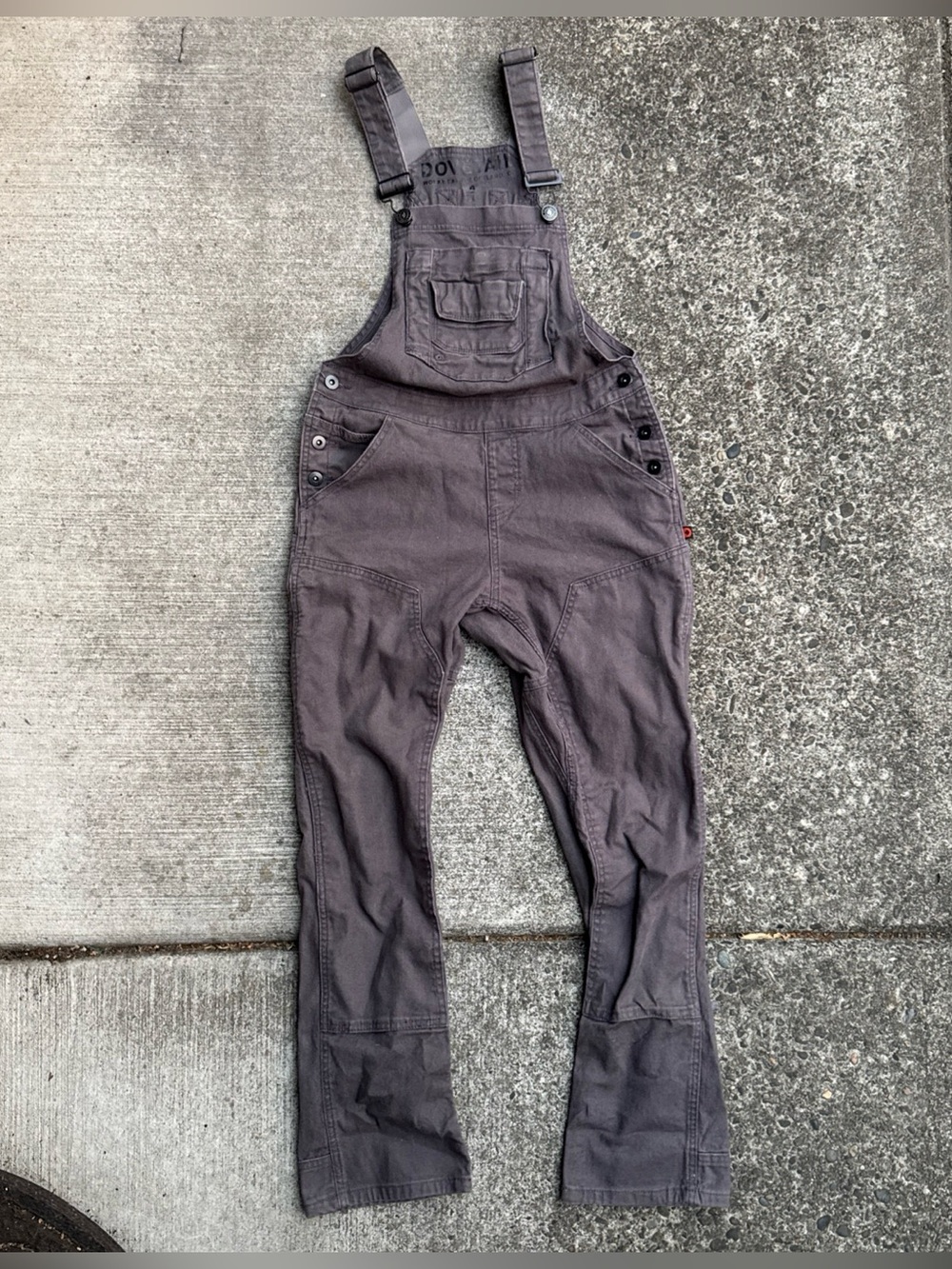 Dovetail Workwear Women’s Overall Bibs Double Knee Size 4 Inseam 30 Gray